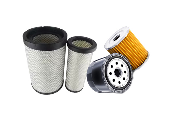 Filtros de aceite y aire para mantenimiento de maquinaria vial